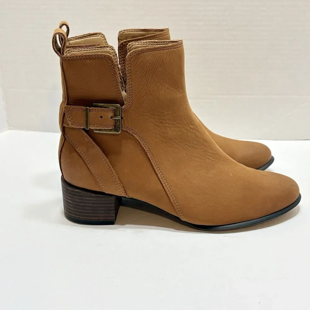 Vionic Women's Perry Sienna Waterproof Boots Toffee 7.5 Western Cowgirl